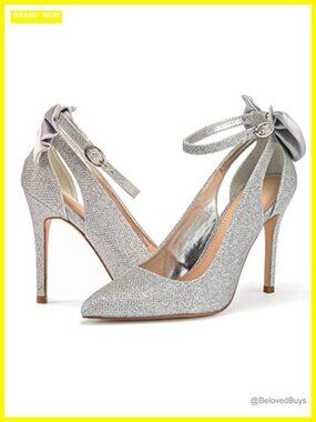 Faux Suede Stiletto Heels Pointed Toe Bow Ankle Strap Wedding Pumps